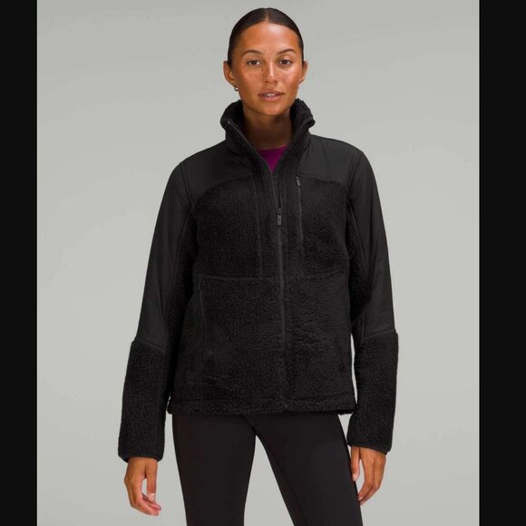 Lululemon Black Textured Fleece Full Zip Jacket - Picture 1 of 15